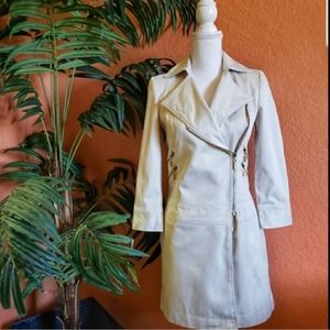 Le Lis Blanc Deux Modern Zipper Trench Coat Cream Brazil 38 8 Gold Classic